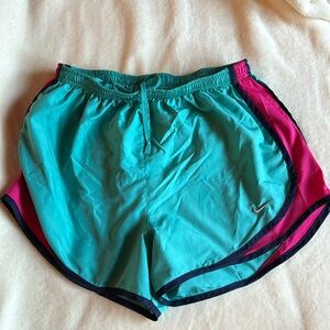 Nike Dei-Fit athleticetic shorts.  Good condition.  Teal and pink color
